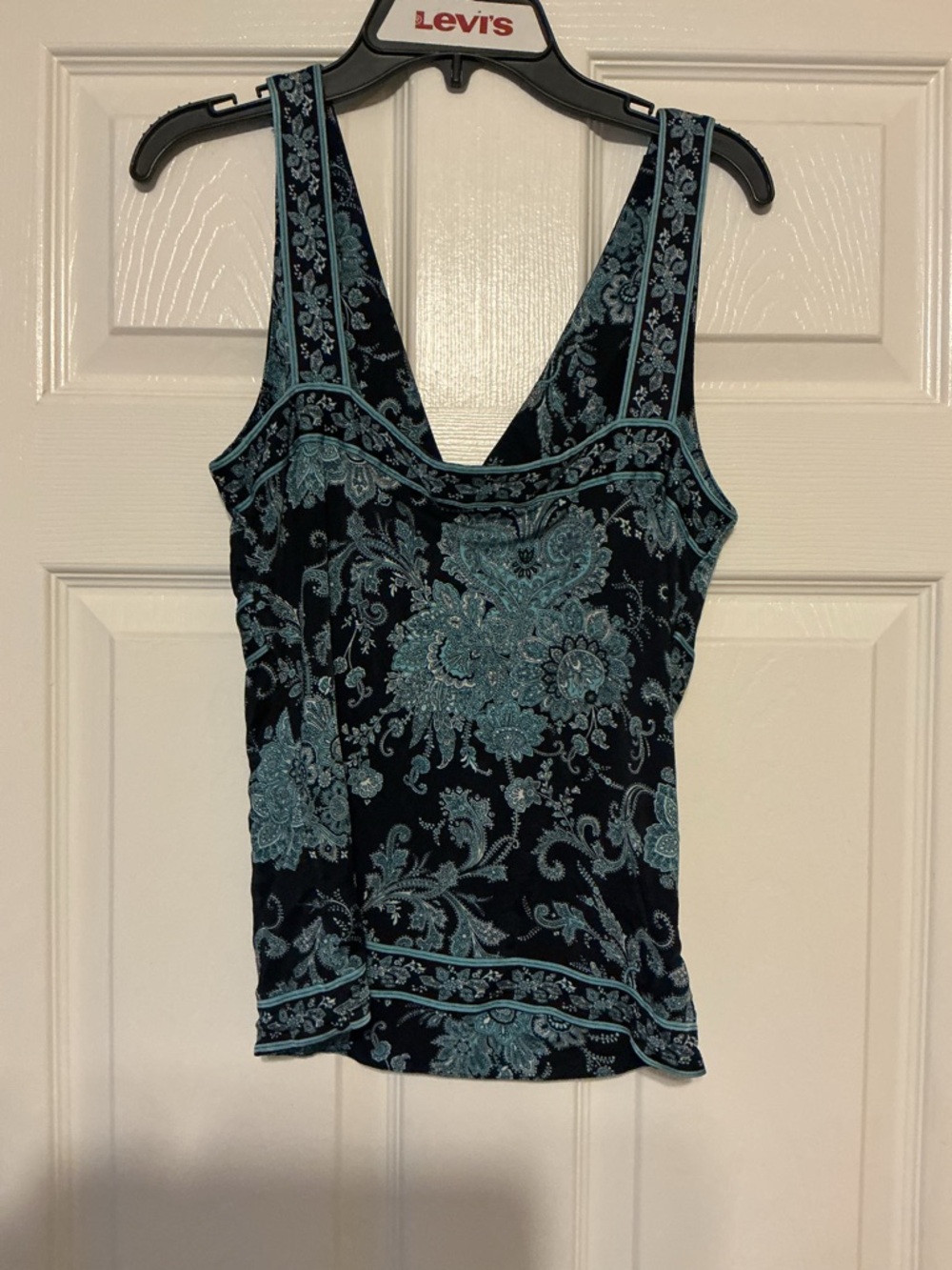 Tahari Arthur S. Levine Silk Blend Paisley Tank Top Size Small Womens Boho - Picture 4 of 6